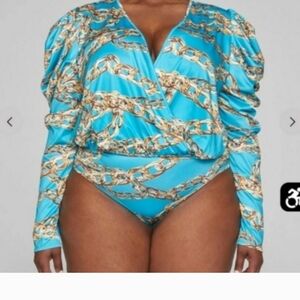 NWOT FASHION TO FIGURE 2 CHAIN PRINT BODYSUIT